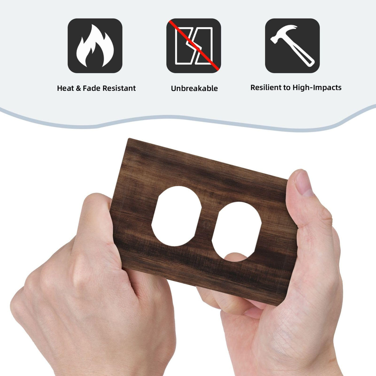 VGHOKO Outlet Covers Rustic Farmhouse Brown Wood Barn Door Decorative 1 Gang Duplex Light Switch Cover Plate Receptacle Wall Plate Electrical Switch Plate Covers for Bathroom Decor VGHOKO