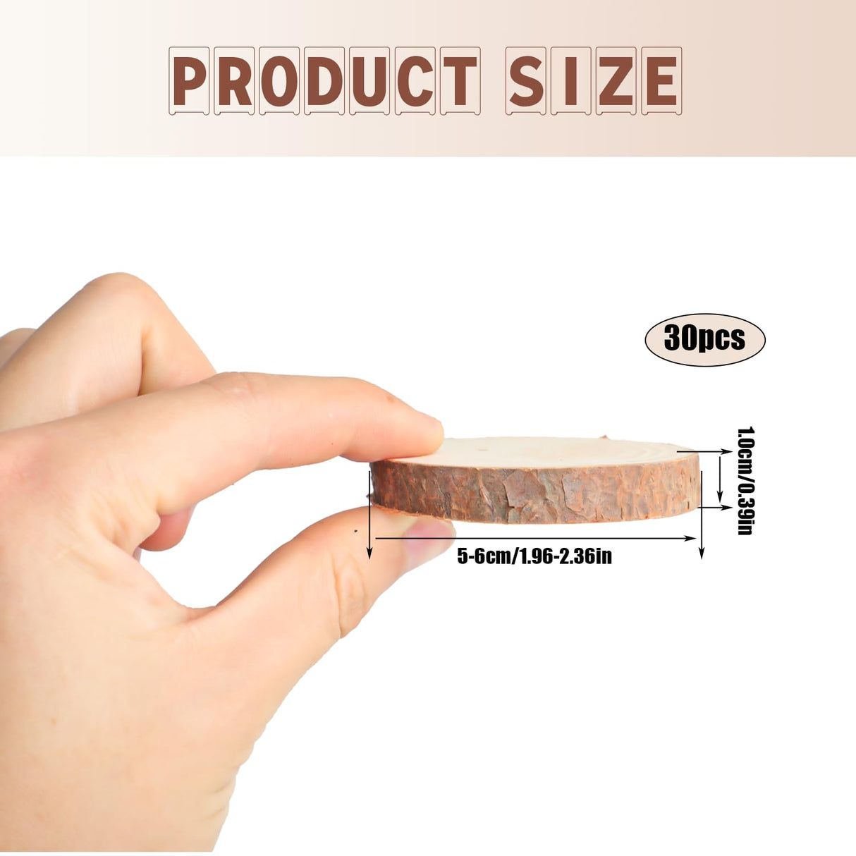 30PCS Unfinished Natural Wood Slices with Bark, 2-2.36 inch Round Wooden Discs with Tree Bark, Wood Cookies Circles for Crafts Christmas Ornaments,DIY Crafts,Party Wedding Decor Motroce