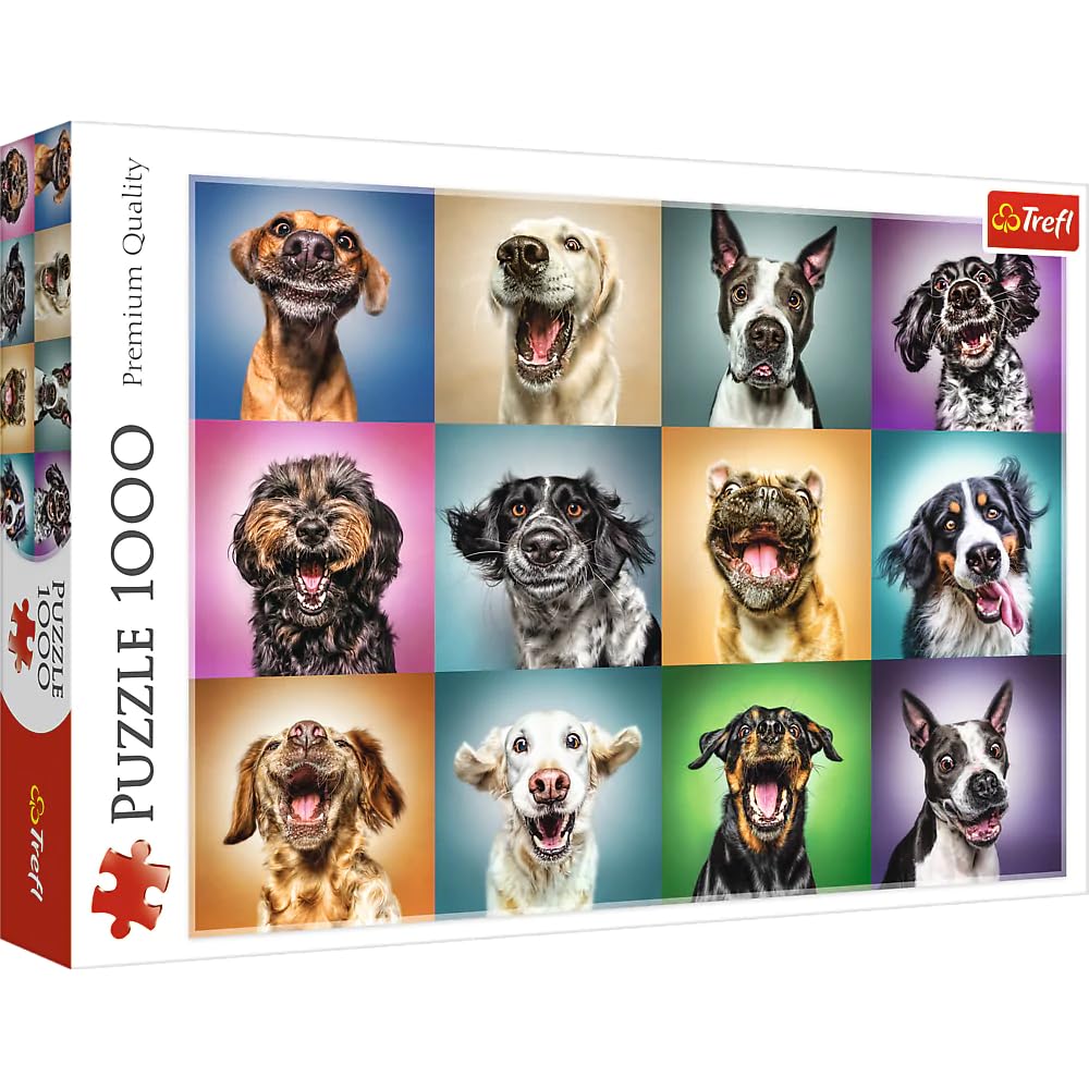 Trefl Funny Dog Portraits 1000 Piece Jigsaw Puzzle Red 27"x19" Print, DIY Puzzle, Creative Fun, Classic Puzzle for Adults and Children from 12 Years Old Trefl