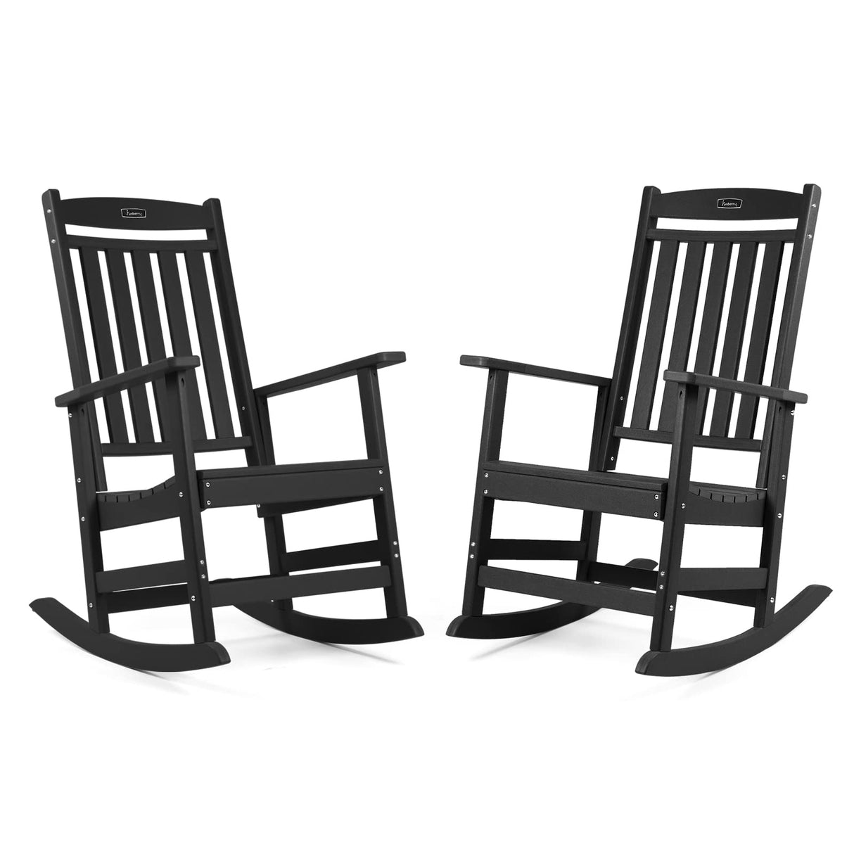FUNBERRY Patio Rocking Chairs Set of 2,Poly Lumber Rocker,All Weather Rocking Chair Outdoor,High Back Porch Rocker,Cracker Barrel Rocking Chairs for Porch,360lbs FUNBERRY