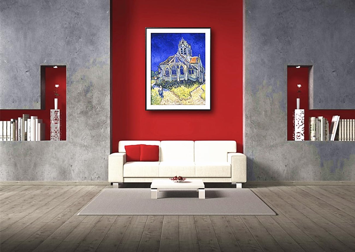 NineHorse Van Gogh Diamond Painting Kits Orville Church,5D Full Drill Diamond Art Kit Canvas Painting Gift for Adults, Home Decor(30x40cm/12x16 inches) NIHO-JIUMA