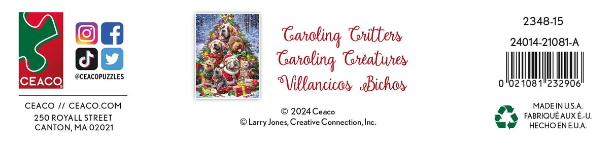 Ceaco - Larry Jones - Caroling Critters - 500 Piece Jigsaw Puzzle Ceaco