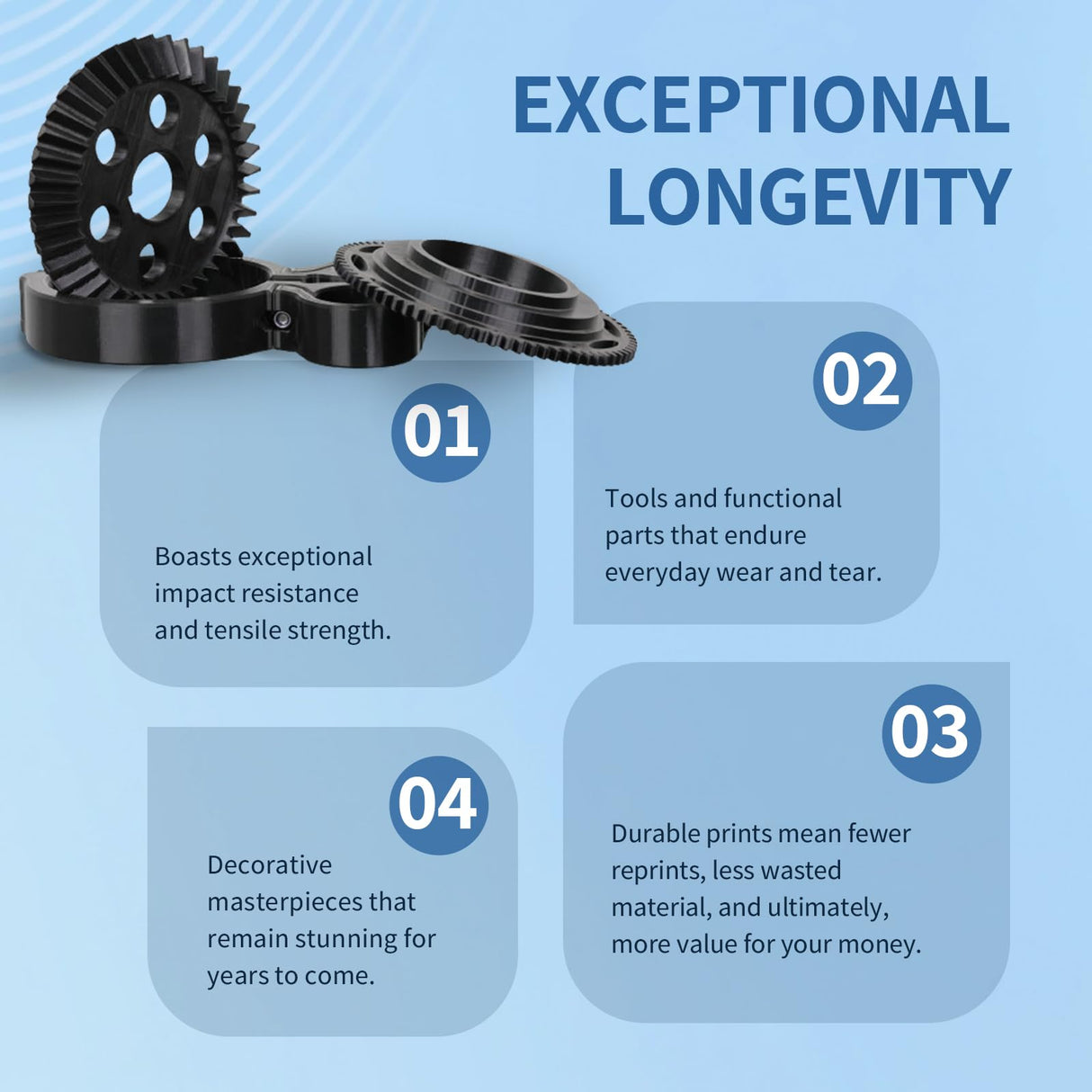 OVERTURE Nylon Filament 1.75mm 3D Printer Filament, Polyamide (PA) 1kg Spool (2.2lbs), Dimensional Accuracy +/- 0.02 mm, Fit Most FDM Printer (Black) OVERTURE