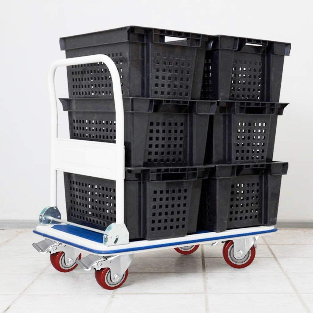 3 inch Heavy Duty Casters Load 1500lbs,Lockable Bearing Caster Wheels with Brakes,Swivel Casters for Furniture and Workbench,Set of 4 (Free Screws) Moogiitools