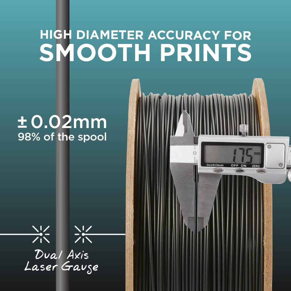 Polymaker PLA Filament, Black 3D Printing PLA Filament 1.75mm 1kg - PolyLite 3D Printer PLA Filament, Dimensional Accuracy +/- 0.03mm, Compatible with Most 3D Printer, Black POLYMAKER