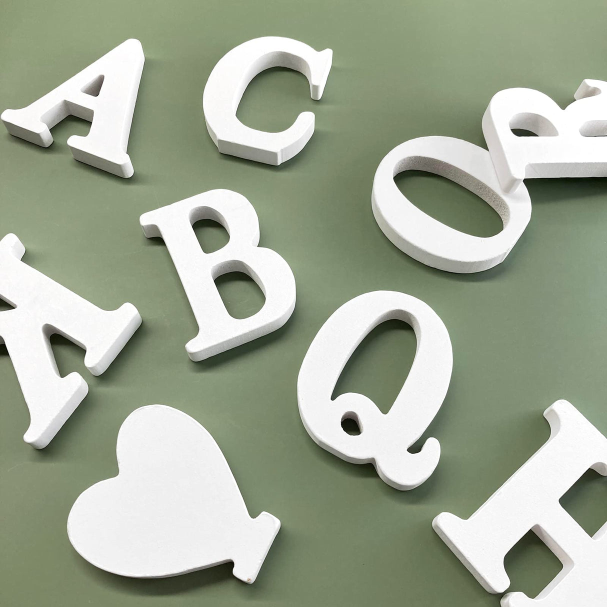 6 Inch Wooden Letters, Unfinished Wood Letters for Crafts, White Marquee Alphabet Letters for Party, Home Bedroom Wall Decor, Letter A HANWER