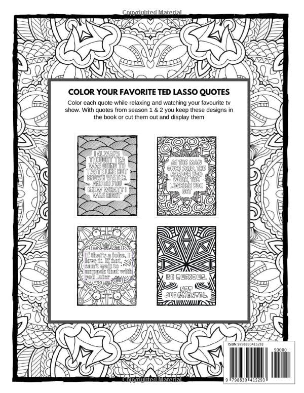 Ted Lasso Coloring Book: Ted Lasso TV Show Quotes Coloring Book (Tv Show Colouring Books) WoodArtSupply