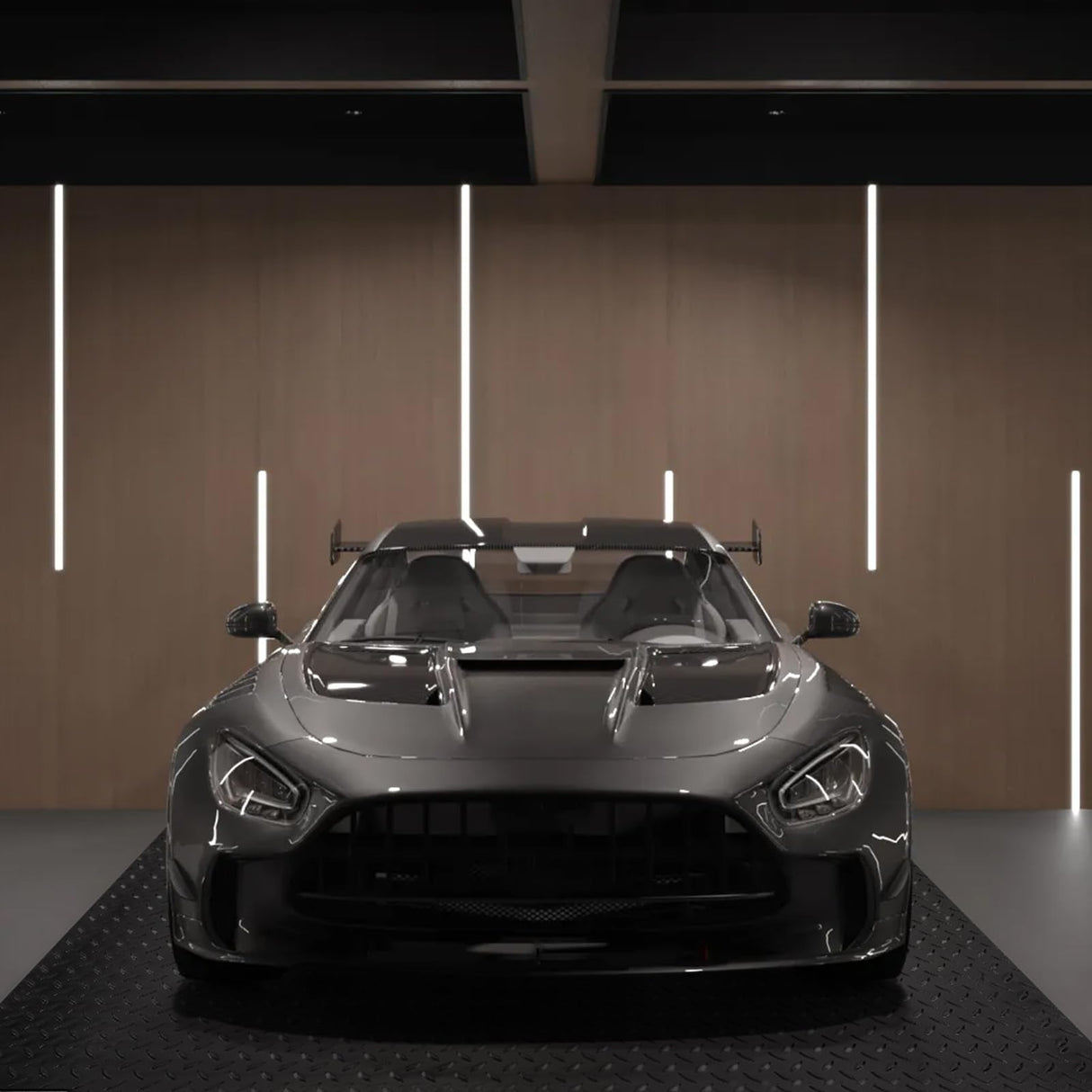 VEVOR Garage Floor Mats, 2 Rolls x 17 x 3.6 Ft PVC Garage Flooring Roll, Non-Slip Diamond Texture, 123.14 sq.ft Covering Space, Black Garage Mats for Under Cars, Garage Industry Gym VEVOR