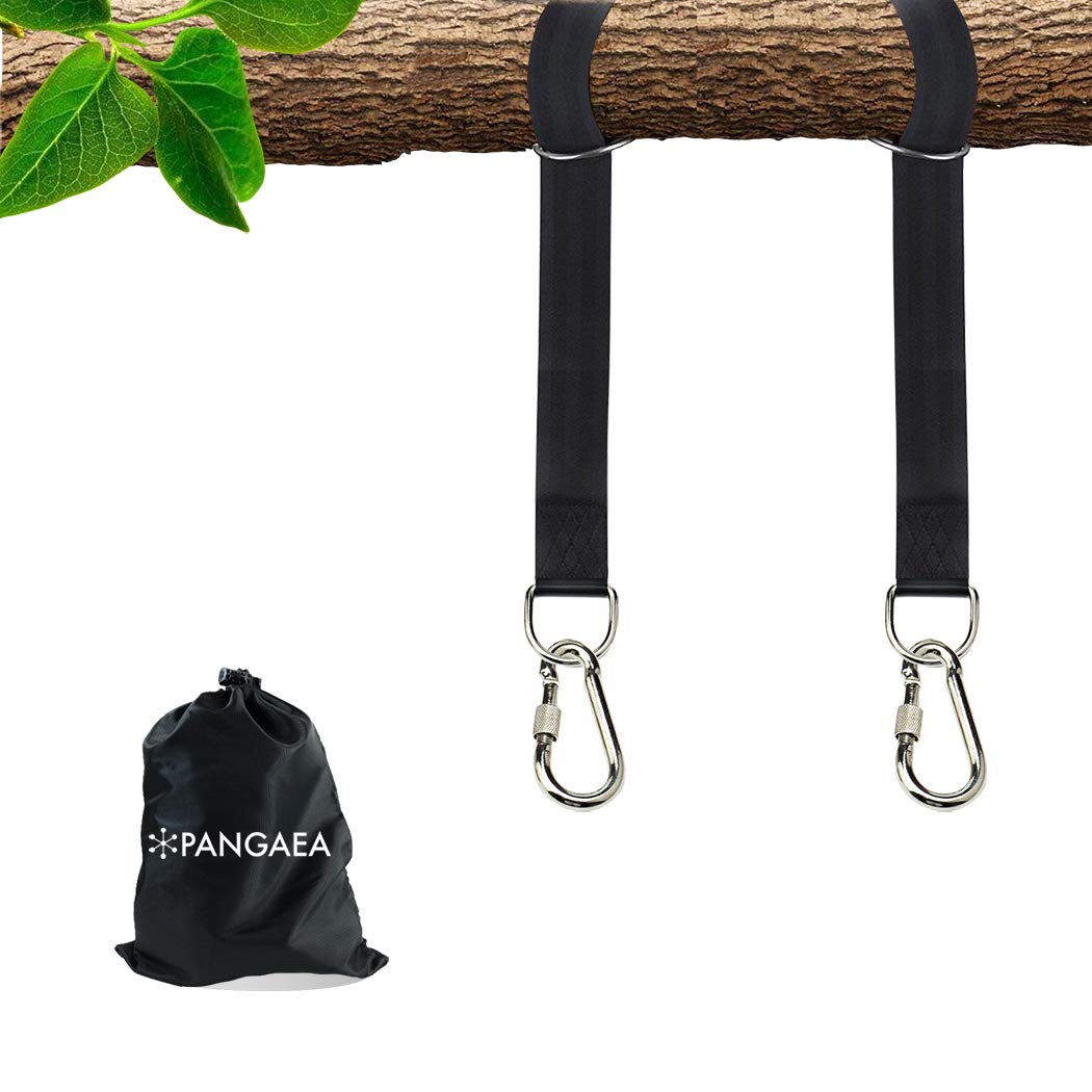 Tree Swing Hanging Straps Kit, Heavy Duty Holds 2200LBS 5FT Extra Long, with Safer Lock Snap Carabiners & Carry Pouch Bag PANGAEA