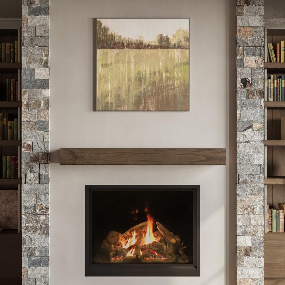 MANTELSDIRECT Dakota 60 Inch Pine Wood Floating Fireplace Mantel Shelf - Mocha Brown | 9" Depth - Beautiful Wooden Rustic Mantel for Fireplaces, Living Rooms, Electric Fireplaces, and Below TVs MANTELSDIRECT