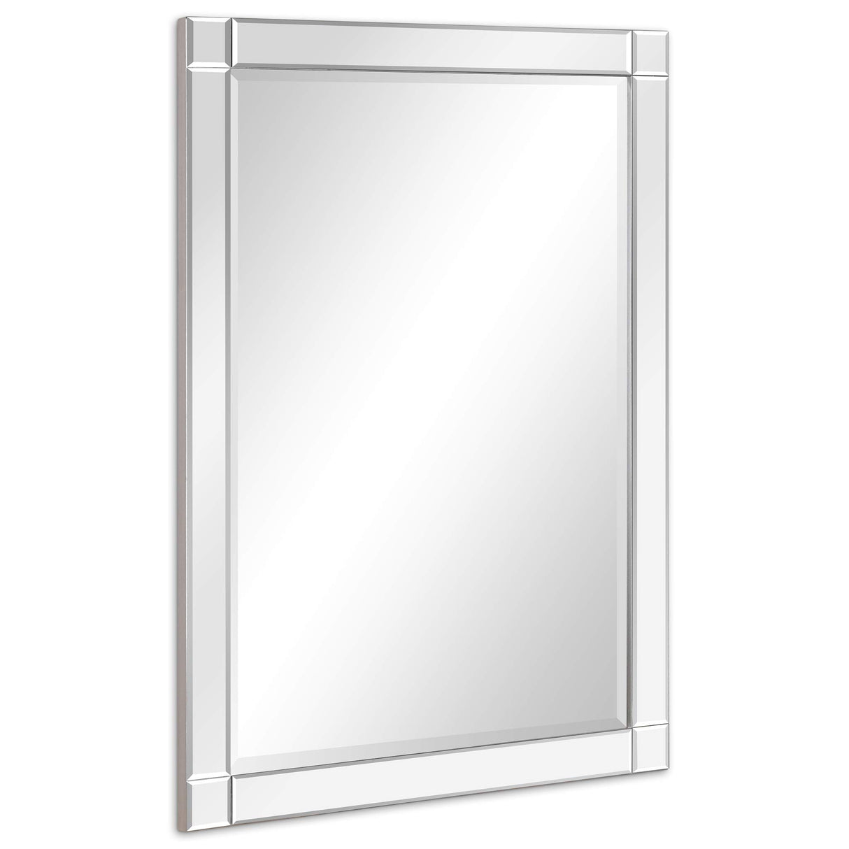 Empire Art Direct MOM-20025C-3040 Modern Squared Corner Rectangle Wall Mirror for Vanity & Bathroom Solid Wood Frame, 1"-Beveled Center, Ready to Hang, 30" x 40", Clear Empire Art Direct