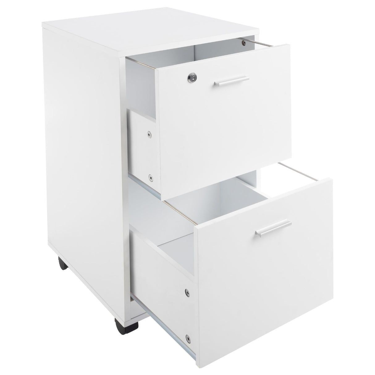 Lavish Home File Cabinet - 2-Drawer Cabinet with Lock and Deep Drawer Storage - Rolling Filing Cabinet for Under The Desk, Home, or Office (White) Lavish Home