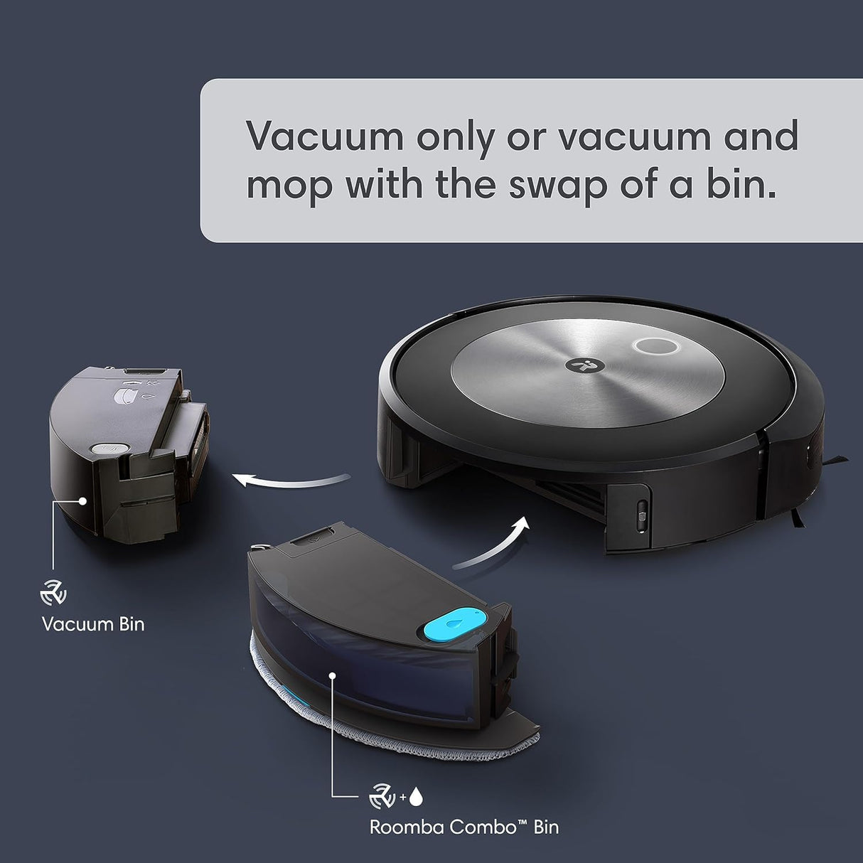 iRobot Roomba Combo j5+ Self-Emptying Robot Vacuum & Mop – Identifies and Avoids Obstacles Like Pet Waste & Cords, Empties Itself for 60 Days, Clean by Room with Smart Mapping, Works with Alexa iRobot