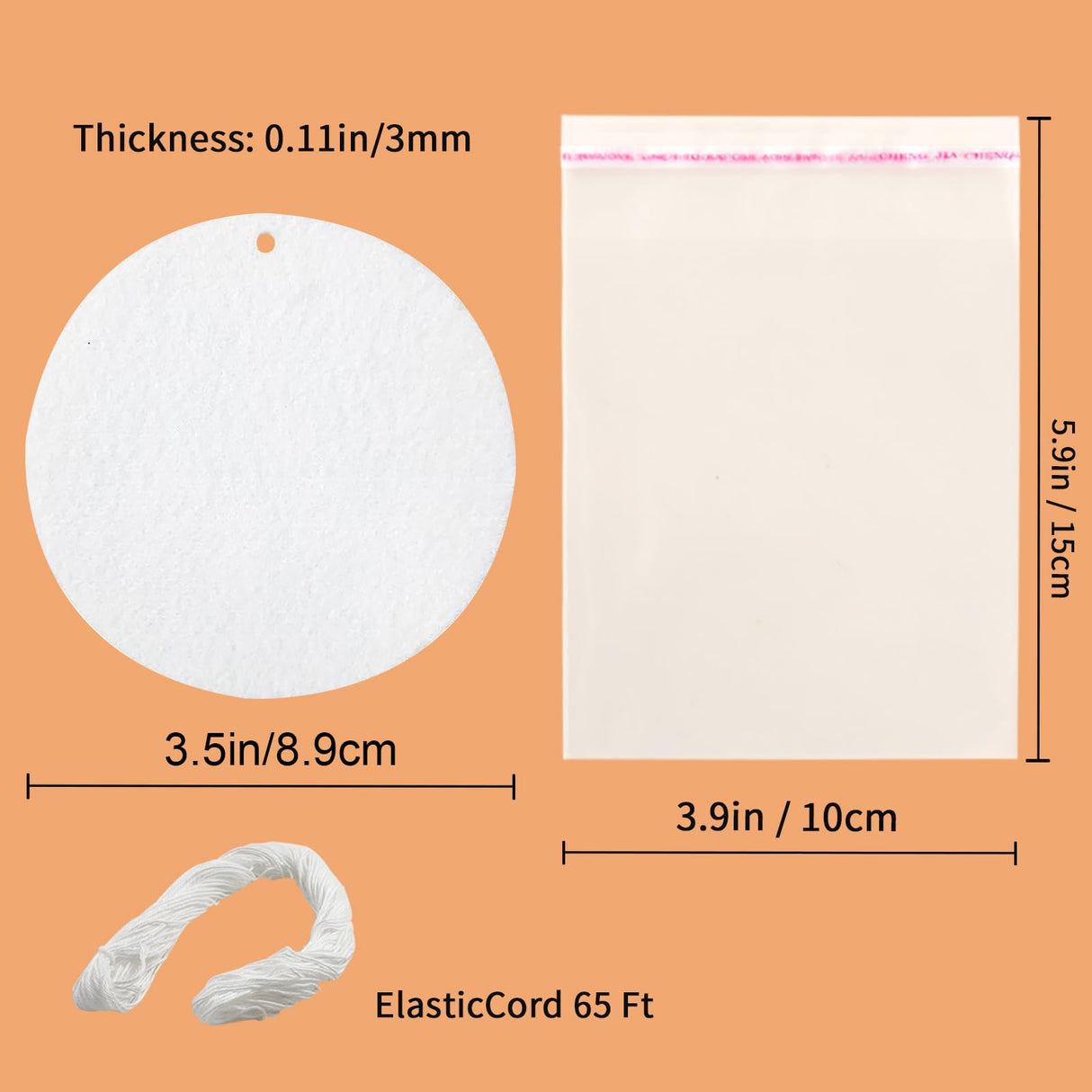 100 pcs sublimation air fresheners blanks Sublimation Blanks Products DIY Air Freshener for Car and Home Hanging Decoration Sublimation car freshener blanks (round)) GEKIXUTP