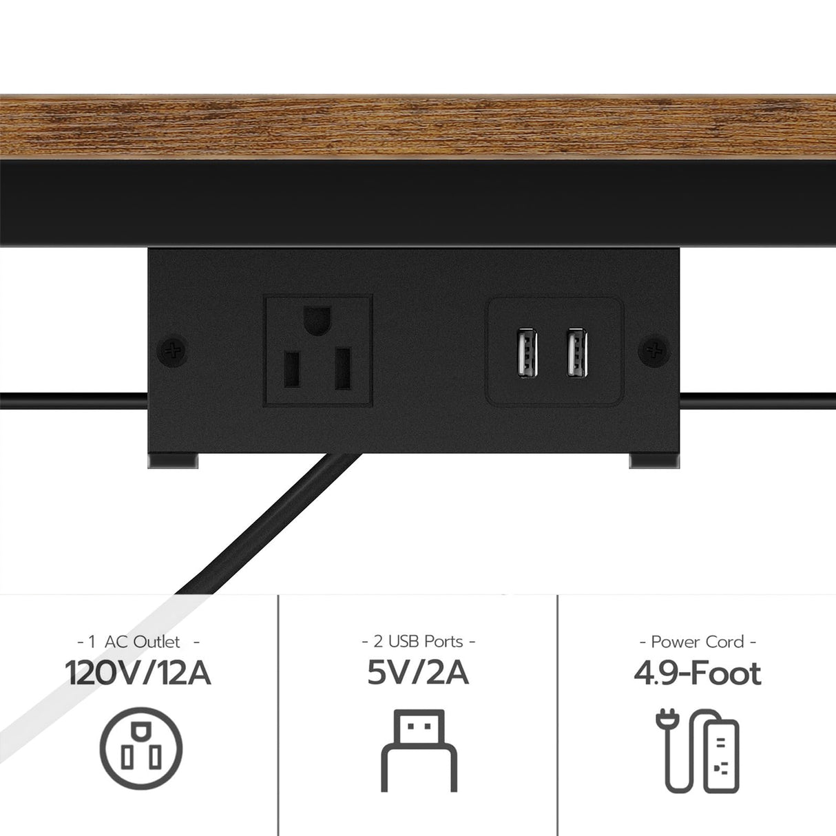 HOOBRO Bakers Rack with Pots Rack, Microwave Stand with Charging Station, Space-Saving Coffee Bar Industrial Bread Organizer, for Dining Room, Kitchen, Black and Rustic Brown BF15UHB01 HOOBRO