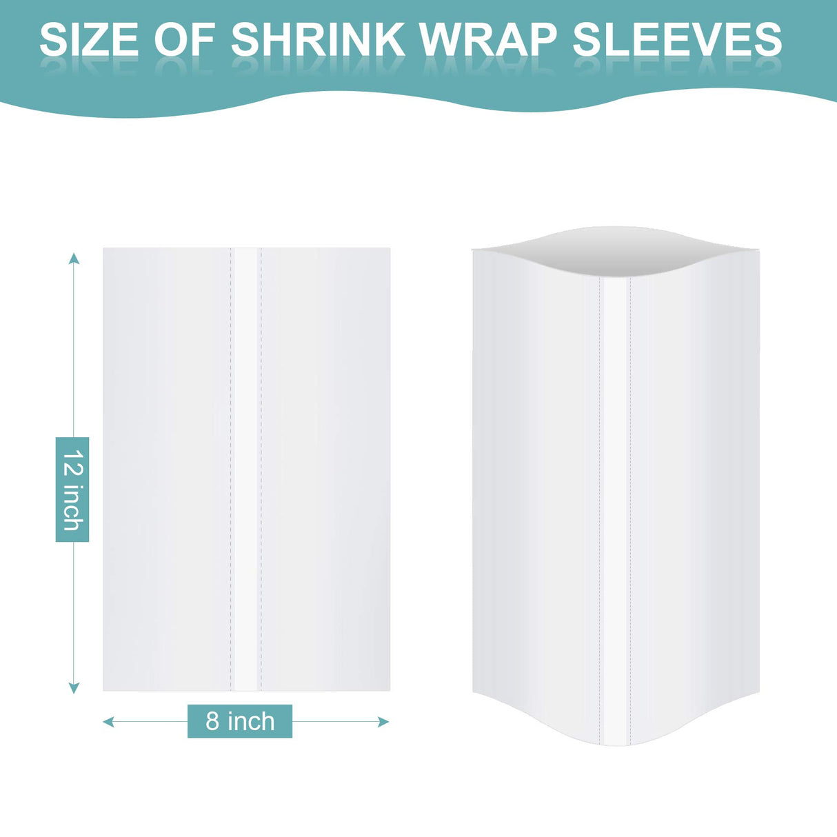 8x12 Inch Sublimation Shrink Wrap Sleeves, 60 Pcs White Sublimation Shrink Wrap for Tumblers, Mugs, Cups and More rebucas