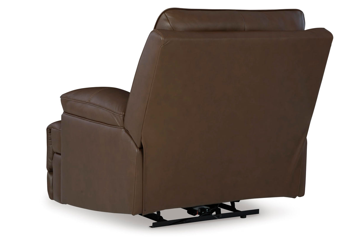 Signature Design by Ashley VonRyan Modern Zero Gravity Leather Match Power Recliner with Adjustable Headrest and USB Ports, Dark Brown Signature Design by Ashley