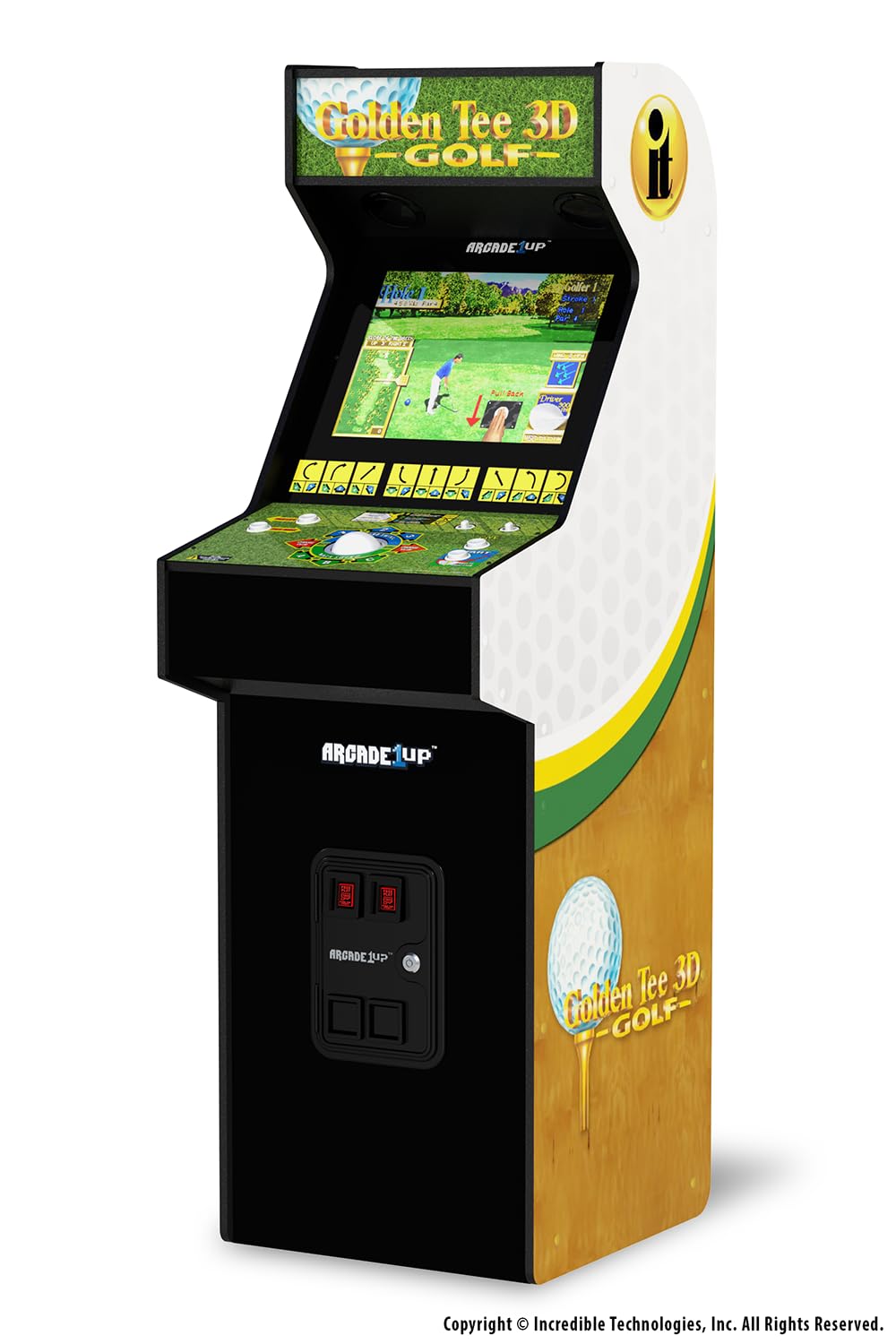 ARCADE1UP Golden Tee 3D Deluxe Arcade Machine, Built for Your Home, Over 5-Foot-Tall Cabinet with 8 Classic Games ARCADE1UP