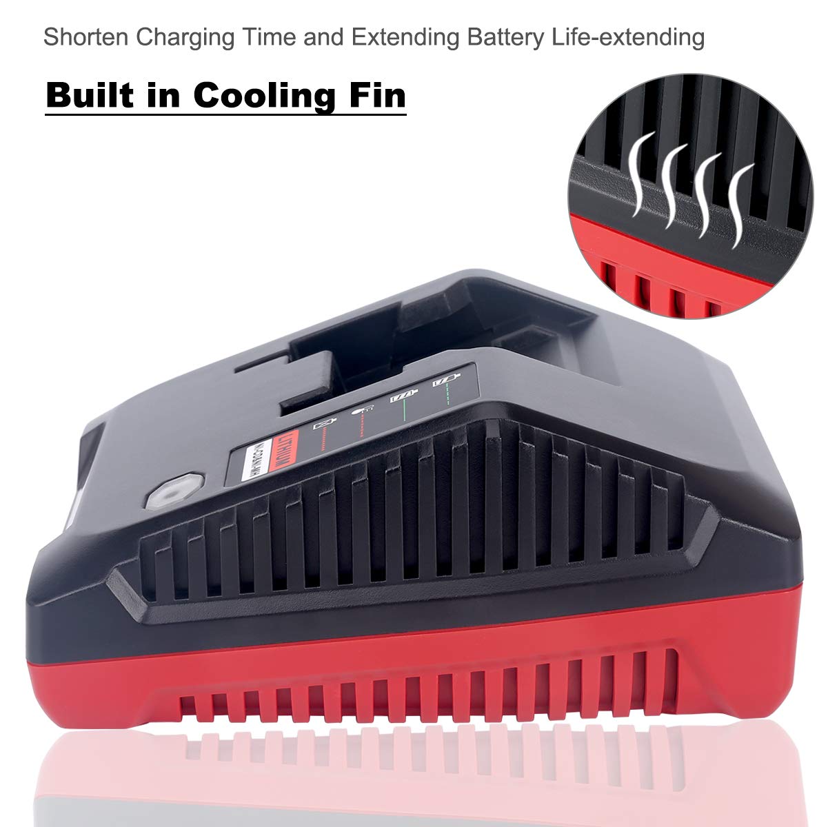 Lasica 18V 3.0A Fast Battery Charger PCXMVC Replacement for Porter-Cable 18-Volt PC18B NiCd, NiMh & Lithium Cordless Tool Battery Packs PC18BL PC18BLEX Compatible with Porter Cable 18V Charger PCMVC Lasica