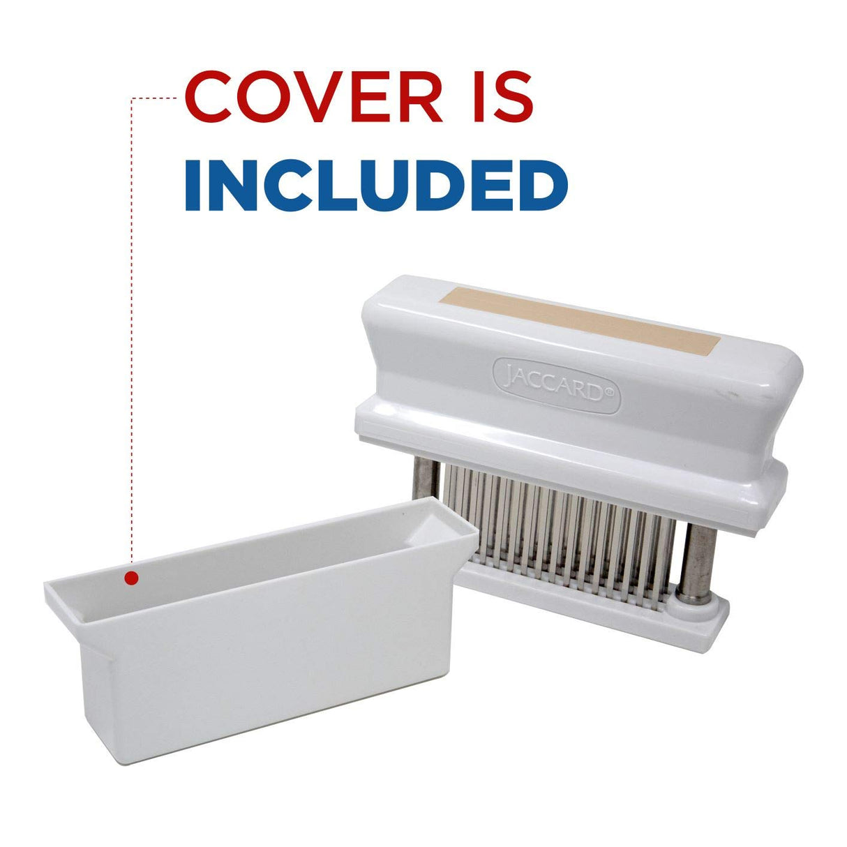 Jaccard 200348T, 48 Blade Durable Meat Tenderizer with Stainless Steel Razor Sharp Needle, Cooking Gadget for Tenderizing Chicken, Beef, Pork, Veal, BBQ, Tan Jaccard