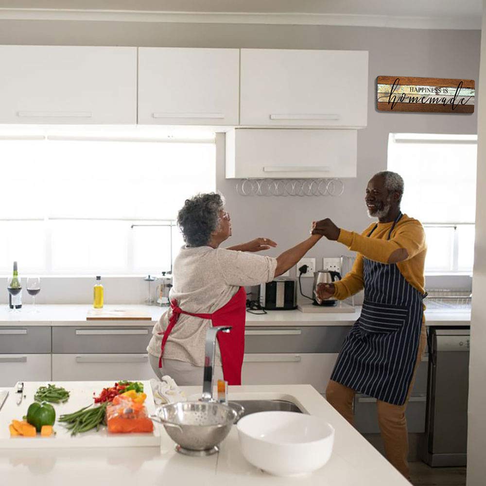 Farmhouse Wood Sign Wall Decor Love Sign Home Decor Wall Art-Happiness is Homemade-Kitchen Signs Wall Decor Size 16"x5" SAC SMARTEN ARTS