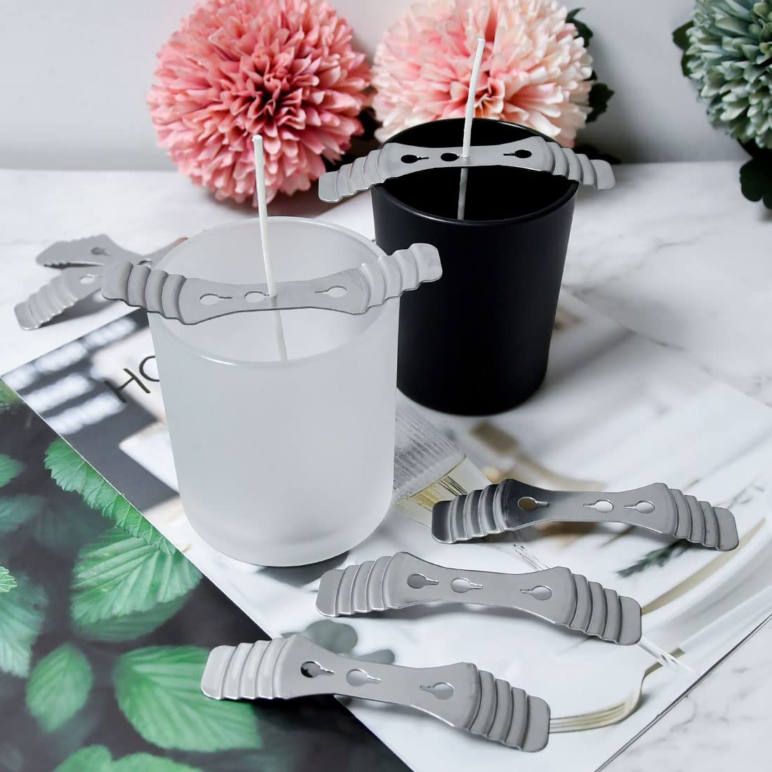 20pcs Metal Candle Wicks Centering Devices, 3 Holes Stainless Steel Candle Wick Holder for DIY Candle Making… AGLARY