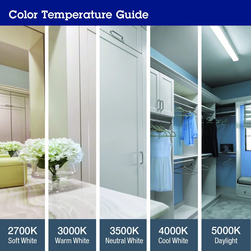 Lithonia Lighting FMLWL 48 840 Low-Profile LED Flush Mount Ceiling Light, Wraparound Lighting Fixture for Kitchen, Laundry Room, Garage, and More, 4-Foot, 4000K Cool White Lithonia Lighting