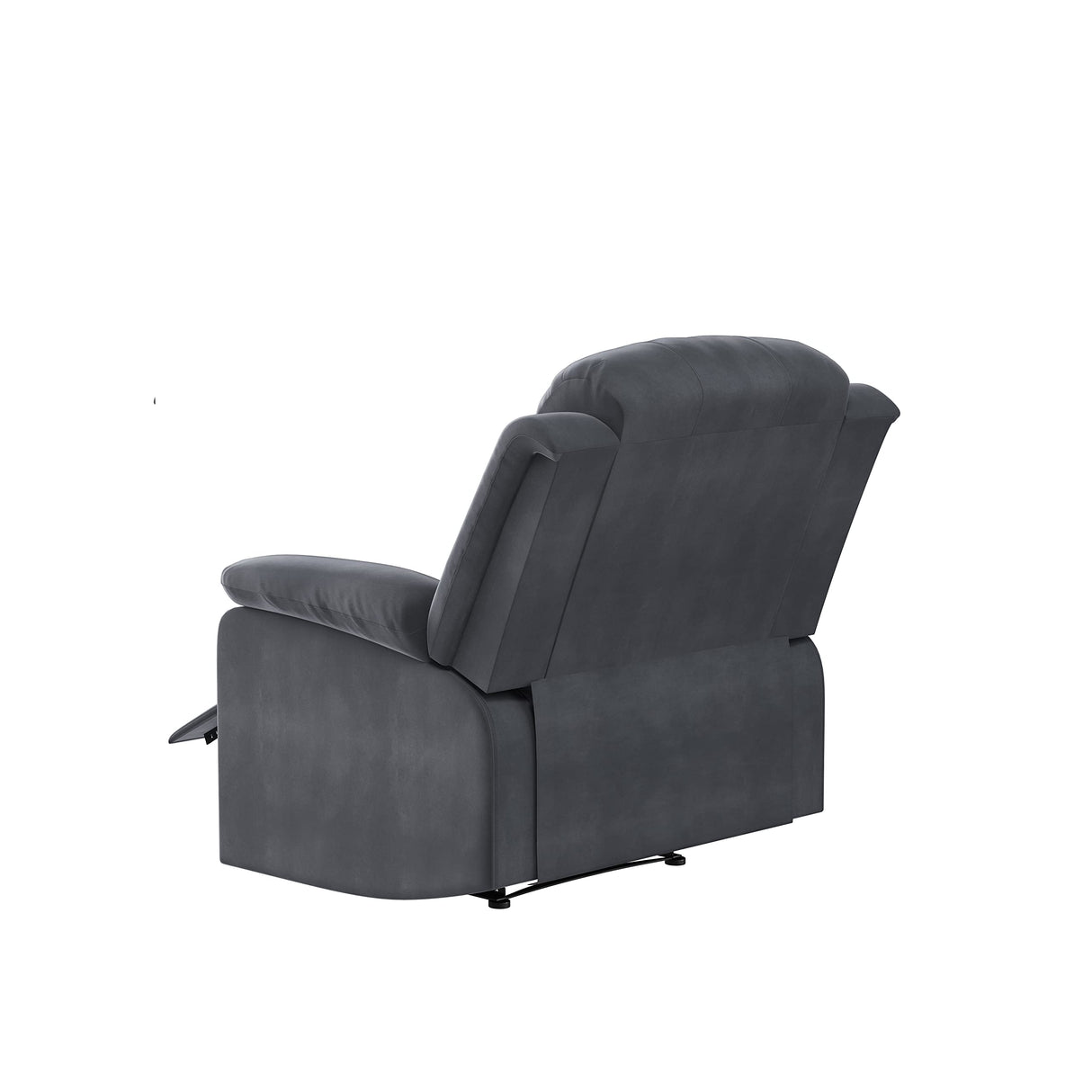 Relax-A-Lounger Drew 34.75" Manual Pull Handle Recliner, Modern Overstuffed, Pocket Coil Comfort, Soft Microfiber Fabric, Java Relax-A-Lounger