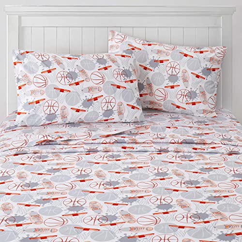 1500 Supreme Kids Bed Sheet Collection - Fun Colorful and Comfortable Boys and Girls Toddler Sheet Sets - Deep Pocket Wrinkle Free Soft and Cozy Bedding - Full , Basketball Sweet Home Collection