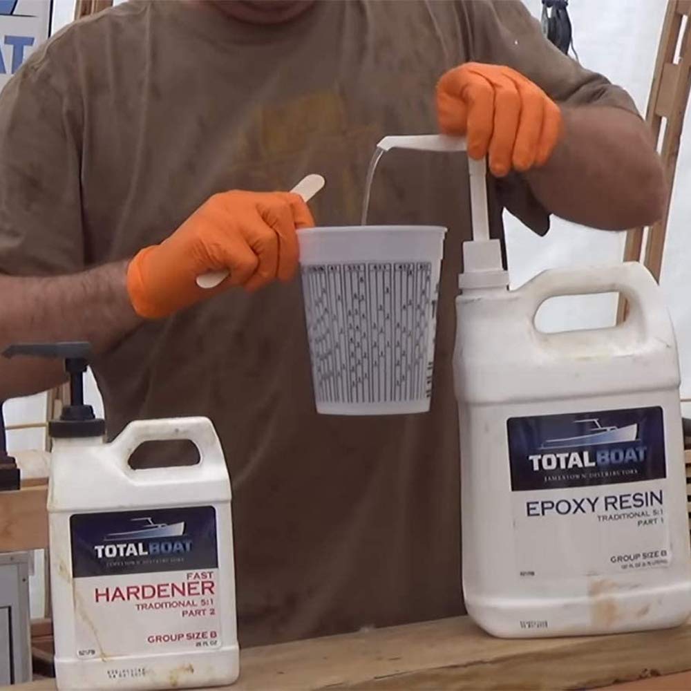 TotalBoat 5:1 Epoxy Resin Kit (Gallon, Slow Hardener), Marine Grade Epoxy for Fiberglass and Wood Boat Building and Repair TotalBoat