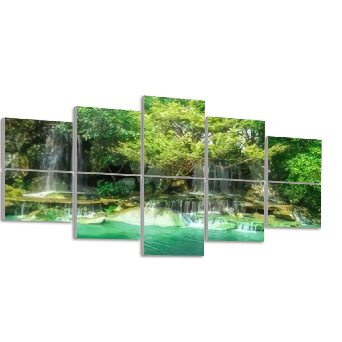 Art Acoustic Panels Of Beautiful Waterfall In Garden At Ratchaburi ProvinceThailand Decorative Sound Absorbing Wall Panel Noise Canceling Soundproof Padding For Home & Office, 10 Pack KEDCOUOREIL