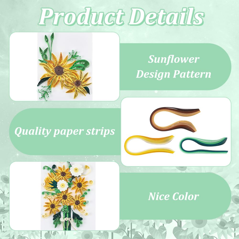 WEBEEDY 20 Sets Paper Quilling Kit for Adults Beginners DIY 5 Styles Sunflowers Quilling Greeting Card Making Kit with Instruction DIY Quilling Supplies for Birthday Halloween Christmas Party Gifts WEBEEDY