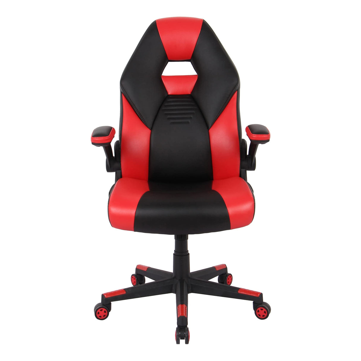 RS Gaming™ RGX Faux Leather High-Back Gaming Office Chair, Black/Red, BIFMA Compliant Realspace