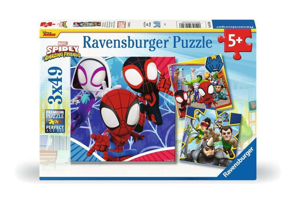 Ravensburger Marvel Spiderman Spidey & His Amazing Friends 3X 49 Piece Jigsaw Puzzles for Kids Age 5 Years Up Ravensburger