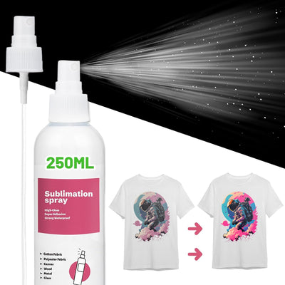KASYU 250ml Sublimation Spray for Cotton Shirts with 2 Nozzles, Sublimation Coating Spray for T-Shirts, Canva, Cotton, Polyester Fabric, Quick Dry, High Gloss