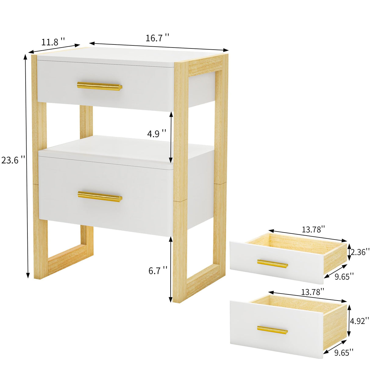 Edospaen Solid Wood Nightstand Night Stand with Motion Sensor Night Light & Storage Drawer, Wooden Bedside Table End Table Sofa Side Table Edospaen