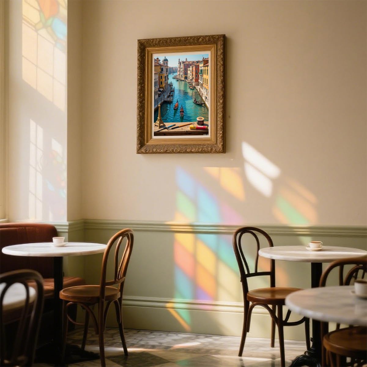 MOER SKY Venice Canal Gondolas Scenic Vibrant Diamond Art Kits for Adults DIY 5D Full Drill Diamond Painting Kits for Adults Beginner, Frameless Diamond Painting Craft for Home Wall Decor 12x16 inch MOER SKY