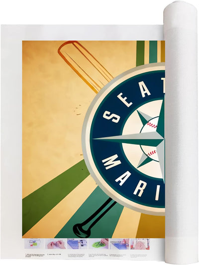 MasxcupLy DIY 5D Diamond Painting Baseball by Number Kits for Adults, Full Round Drill Diamond Art Painting Sports Picture Gift Home Wall Decor.(12X16in,baseball-12)