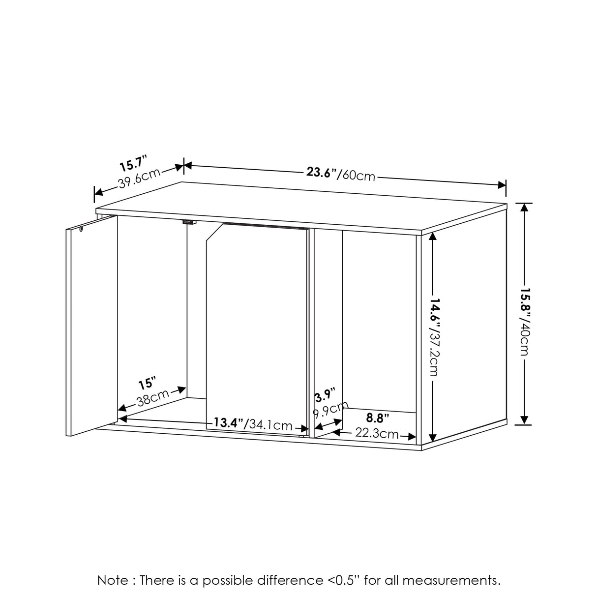 Furinno Peli Litter Box Enclosure, Small, Americano Furinno