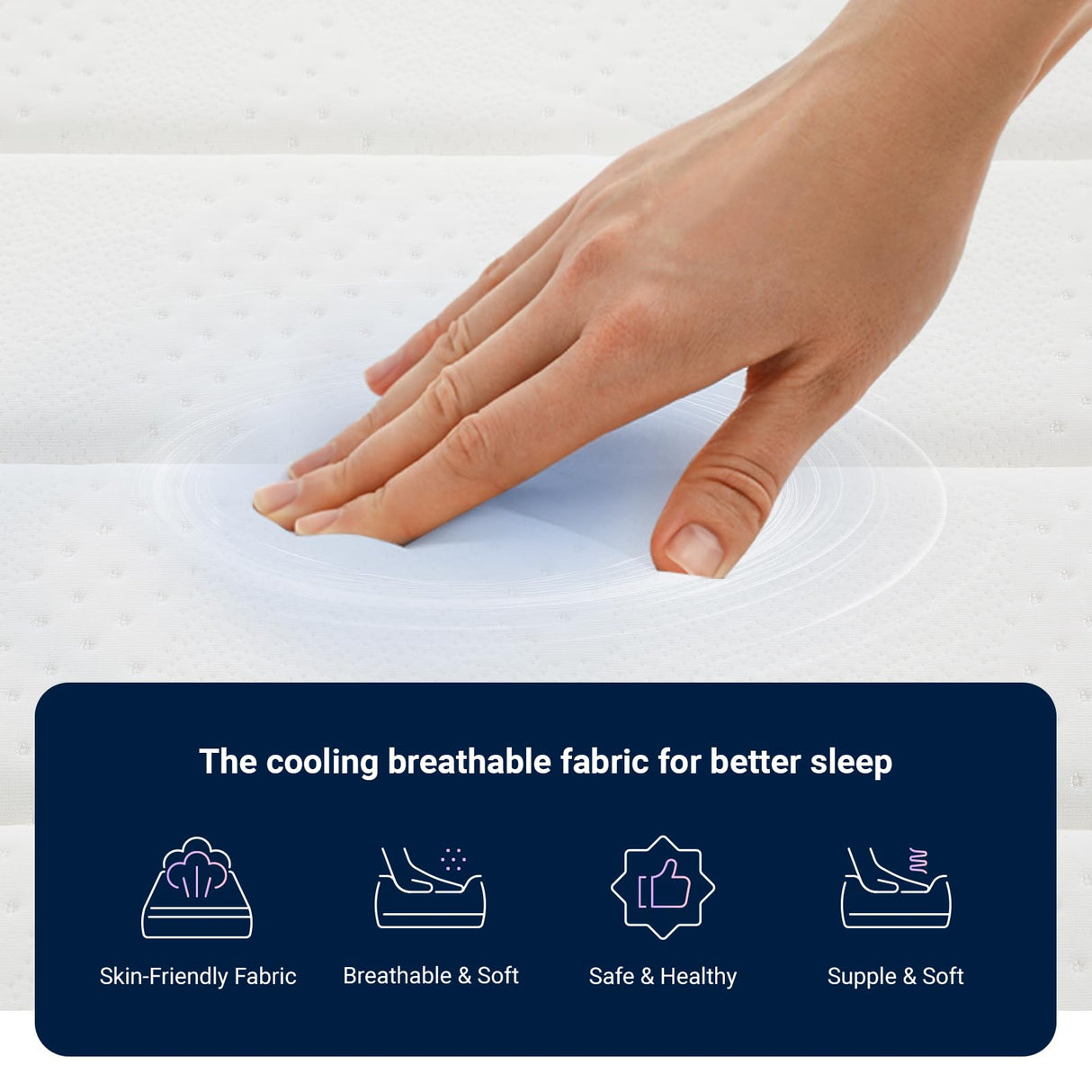 Avenco Queen Mattress, 10 Inch Medium Firm Queen Size Mattress in a Box, Hybrid Mattresses with Smarts™ Coil Pocket Springs for Motion Isolation, Strong Edge Support, CertiPUR-US Certified Avenco
