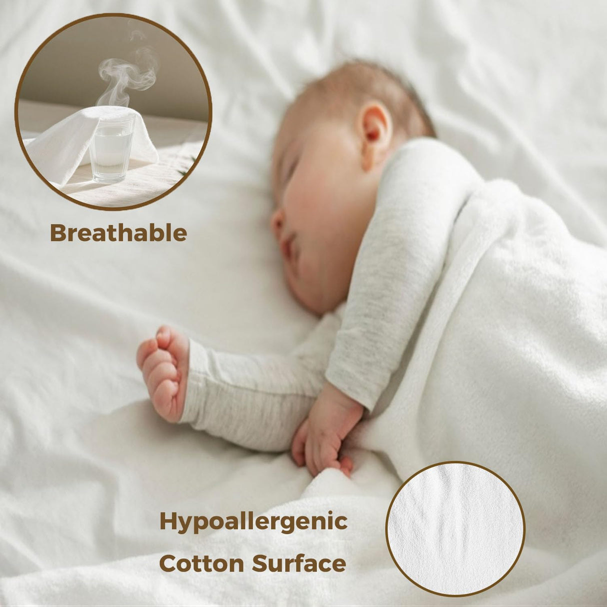 Queen Zippered Mattress Protector,Absorbent Six-Sided Mattress Cover Queen Size Bed, 15-18 Inch Noiseless Washable Mattress Encasement, Sleep Defense System, Hypoallergenic & Soft Miloll