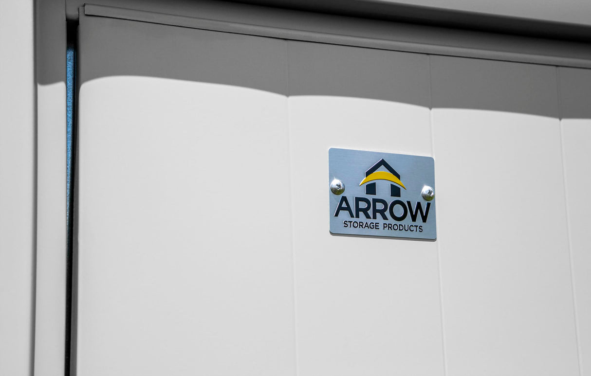 Arrow Select 10' x 4' Outdoor Lockable Steel Storage Shed Building, Flute Grey Arrow