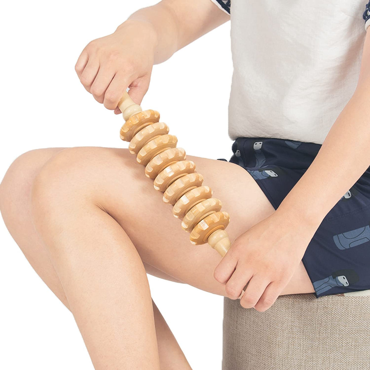 Wood Therapy Massage Tools Wooden Gua Sha Kits Maderoterapia Kit Body Sculpting Tools Wood Massager Roller for Relax Muscles (2) WYJTPONE