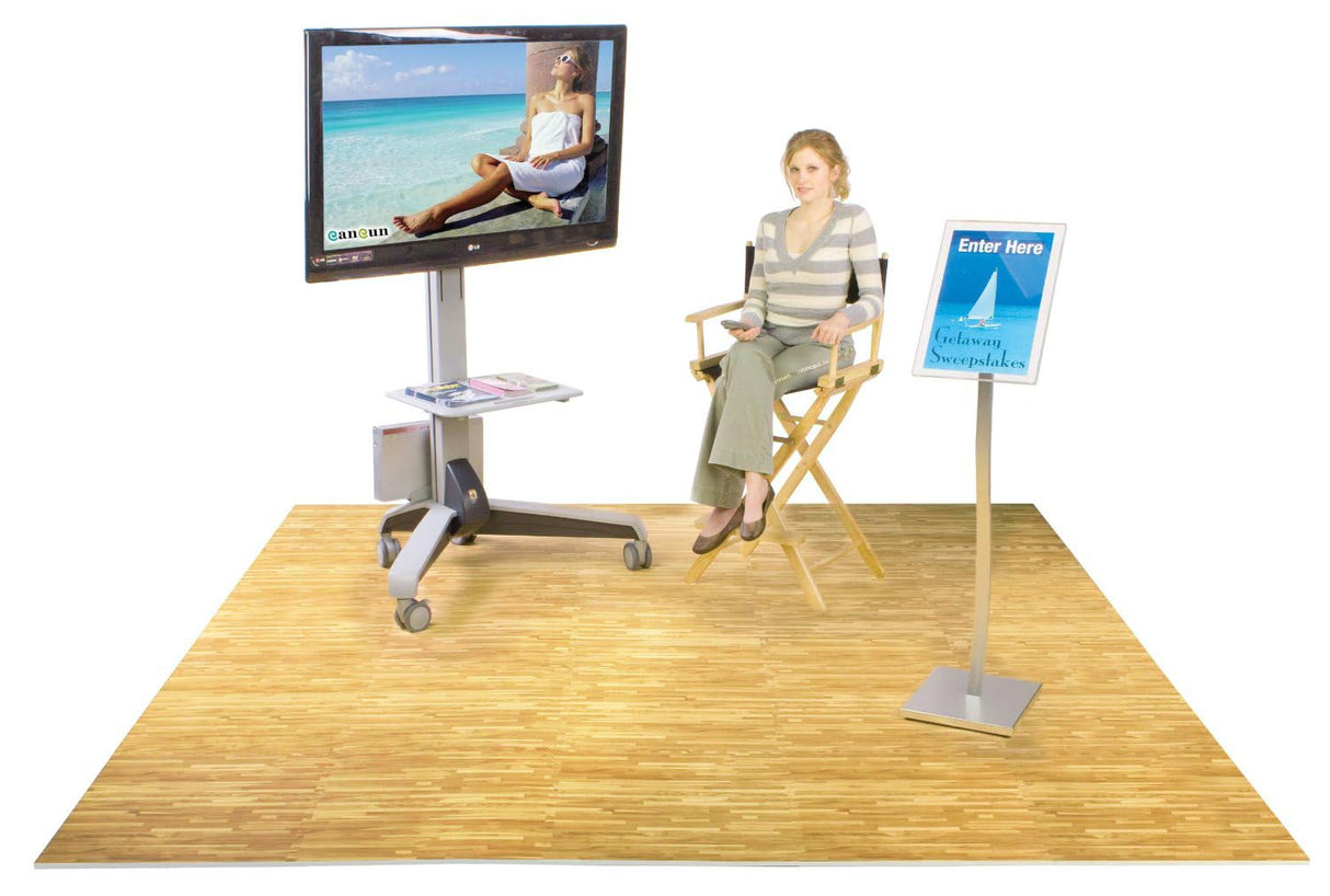 Home Aesthetics 100 Sq. Ft 3/8 Inch Thick Printed Foam Tiles Interlocking Foam Mat, (24" x 24", 25 pcs), Light Wood Oak Grain Style, Protective Flooring for Home, Gym Exercise or Trade Show Home Aesthetics