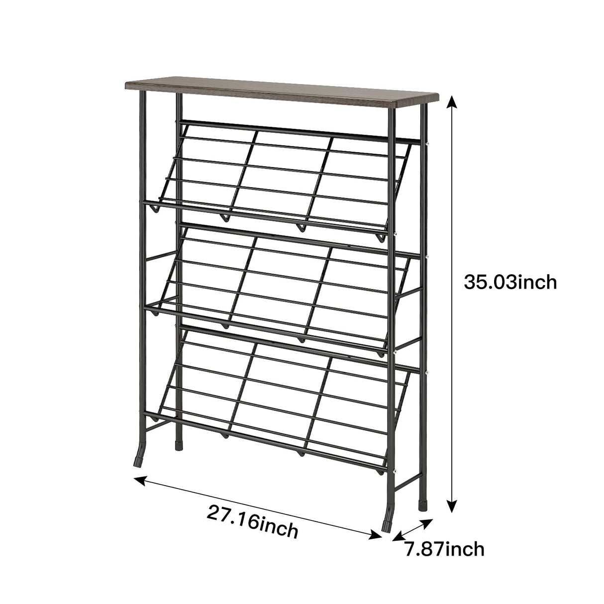 JZM Shoe Rack Storage, Narrow 4 Tier Metal Shoe Storage Shelf, Free Standing Shoe Racks, Space Saving Shoe Rack Organizer for Entryway, Hallway, Bedroom, Living Room(12-16 Pair) JZM