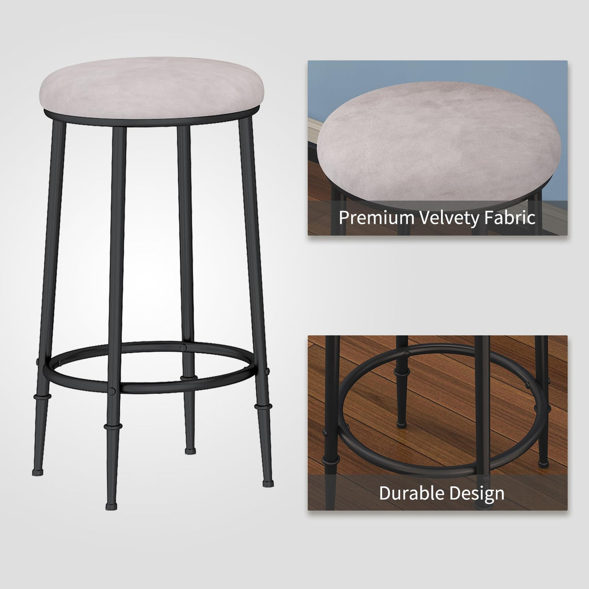 HOMYSHOPY 4-Piece Bar Table Set with 3 Stools – Modern White Marble & Black Steel Console for Small Spaces HOMYSHOPY