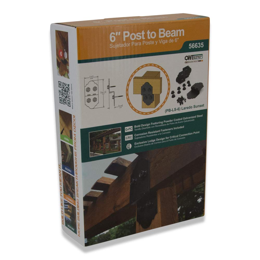 Ozco Building Products 56635 Laredo Sunset 6-inch Post to Beam Connector, (2 per Pack) Ozco Building Products