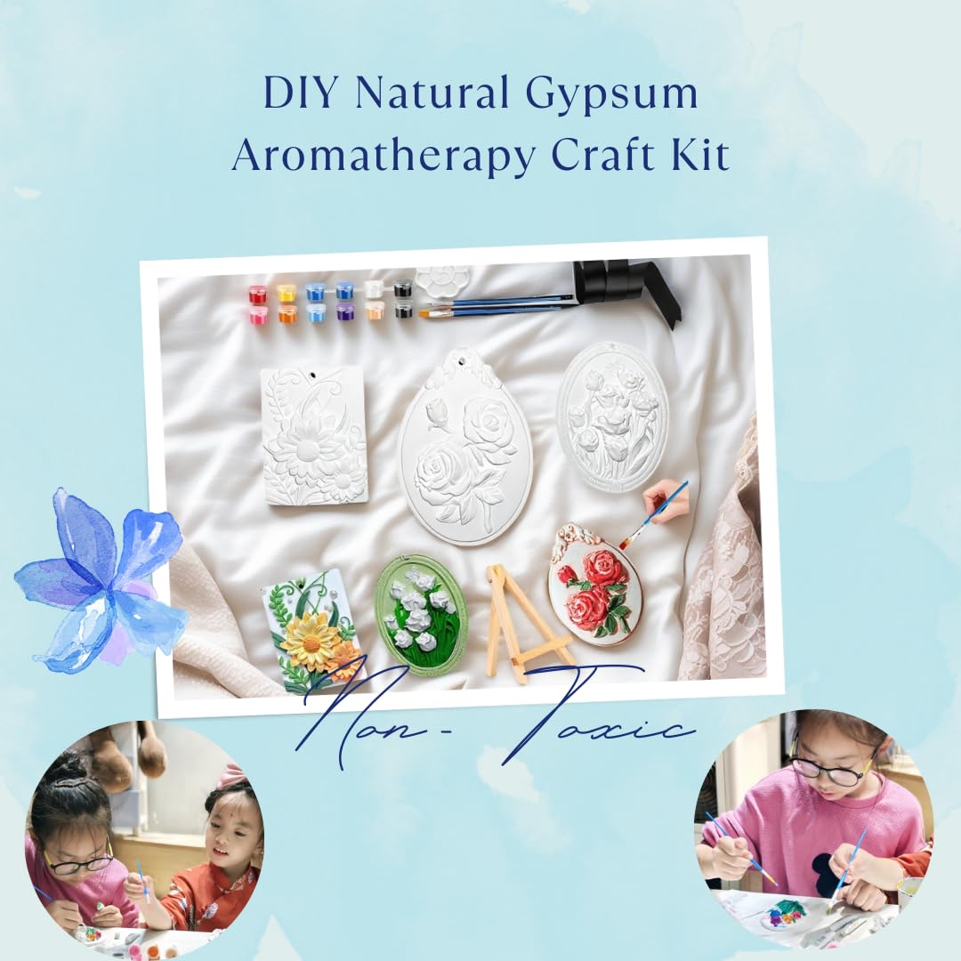 DawlQawwi Ceramics to Paint,Arts and Crafts for Kids Ages 8-12,Paint Your own Ceramic,Painting Craft Kit for Beginners Art Craft Supplies,Customizable Scented Decor with Art Tools & Gift Box DawlQawwi