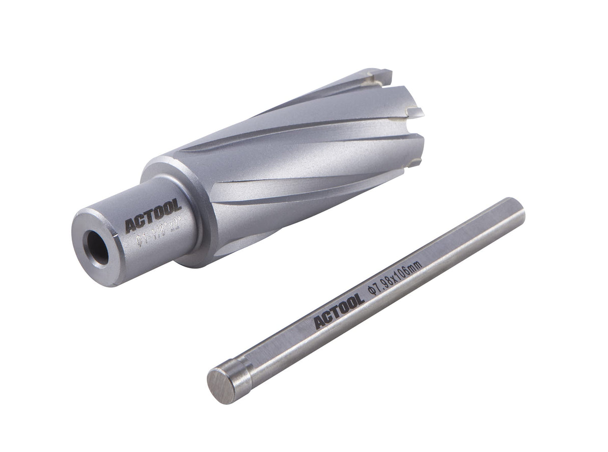 ACTOOL 1-1/8'' Diameter x 2'' Depth of Cut Carbide Tipped TCT ANNULAR Cutter with 3/4'' Weldon Shank ACTOOL