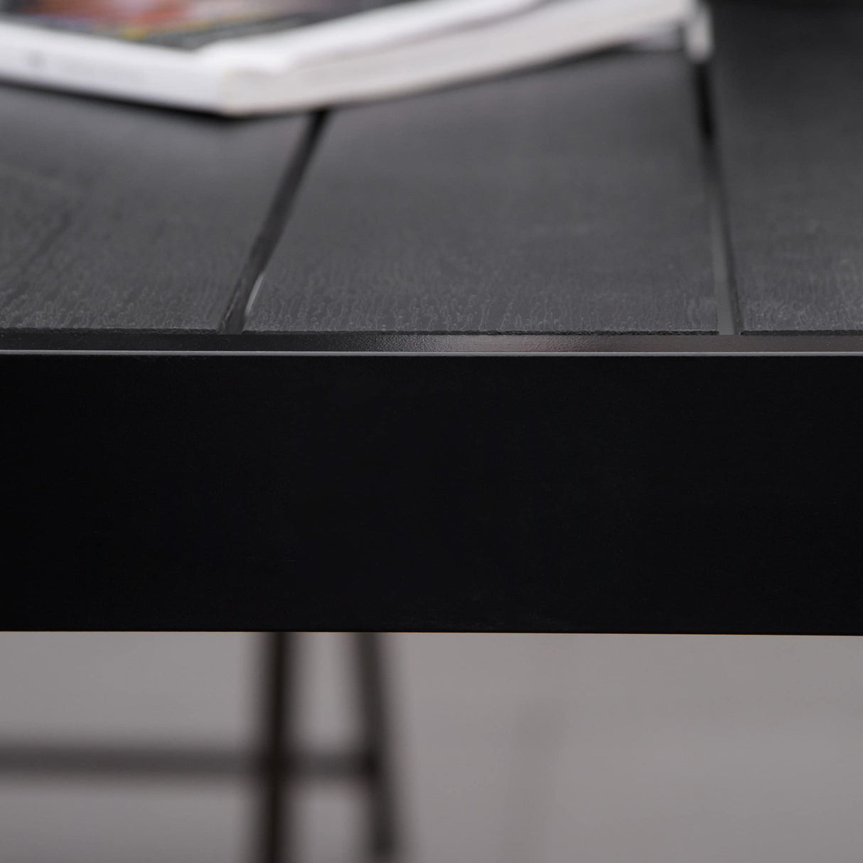 Outsunny 75" x 35" Outdoor Dining Table for 8 People, Rectangular Aluminum Frame Garden Table with All-Weather Faux Wood Top for Garden, Lawn, Patio, Black Outsunny